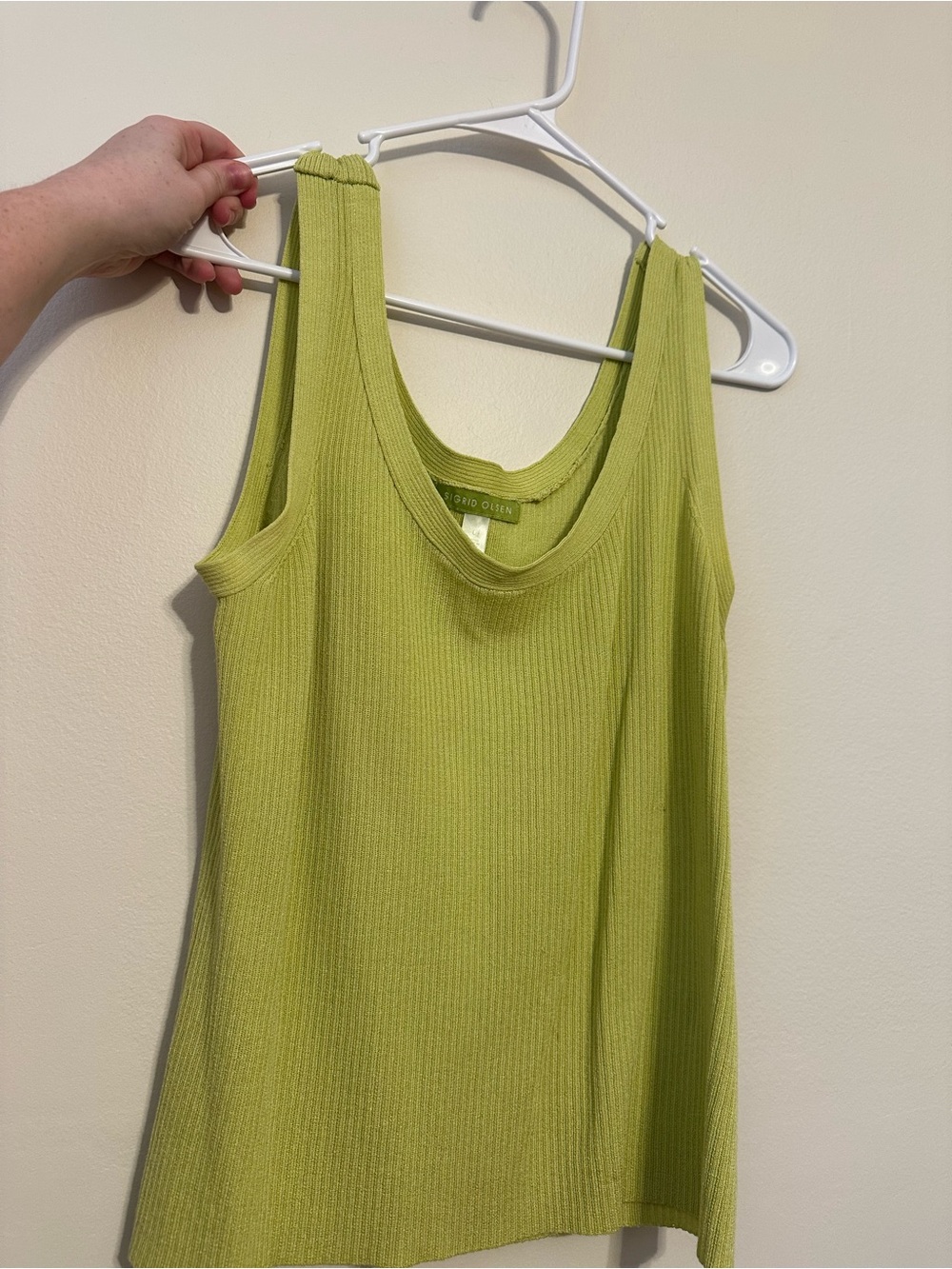 Sigrid Olsen Lime Ribbed Tank Top